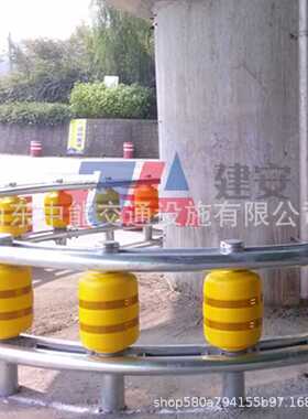 高速公路防撞护栏滚桶滚筒护栏旋转桶护栏聚氨酯护栏板波形护栏板