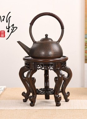 紫檀光实木大红酸枝加高盆花景瓶海棠几铜器鱼缸奇石圆摆件木托架
