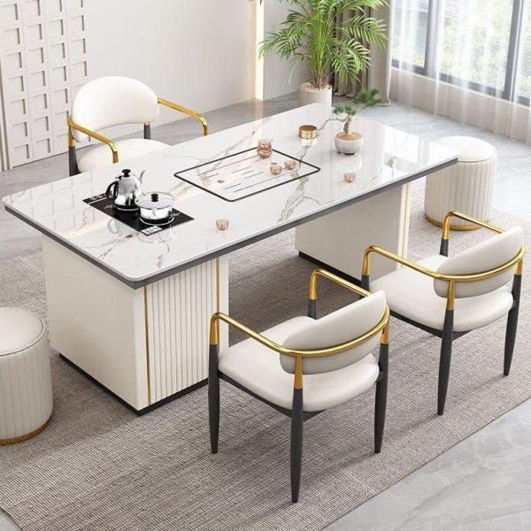 轻奢简约岩板茶桌椅组合阳台公室现小茶几烧水壶石板茶台一体,淘宝优惠券,粉丝福利购,淘宝优惠卷