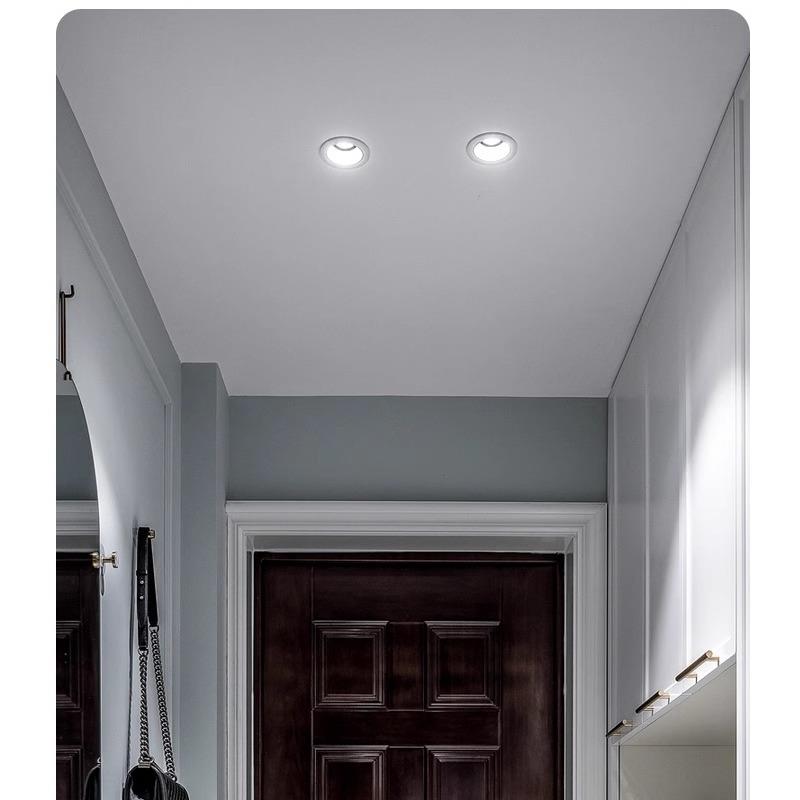 Embedded LED spotlights, anti-glare, living room, hallway, entrance, cob downlight, high CRI, smart ceiling, no main light