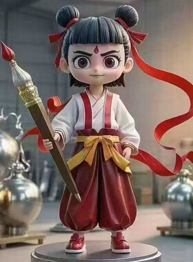 户外玻璃钢公仔人物动物雕塑落地摆件商场游乐场哪吒艺术装置立体