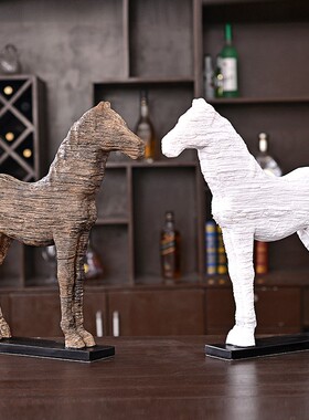 创意天马行空仿古唐代战马造型摆件创意树脂家居摆设物工艺品