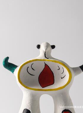 简约陶瓷抽象猎犬雕塑动物摆件北欧样板间居家玄关卧室餐桌装饰品