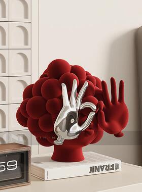 左顾创意抽象人物雕塑客厅电视柜家居装饰品客厅家居玄关奶油摆设