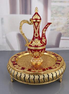 欧式金属向日葵酒具套装家用一口杯小酒盅高档创意轻奢分酒壶酒具