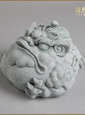 逗兽记鱼缸造景富的流油招财金蟾家居创意精品国潮桌面茶宠摆件