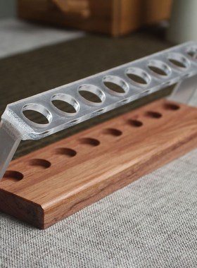 花梨木压克力香筒l展示架8孔香管陈列架沉檀线香筒支架托香道摆件