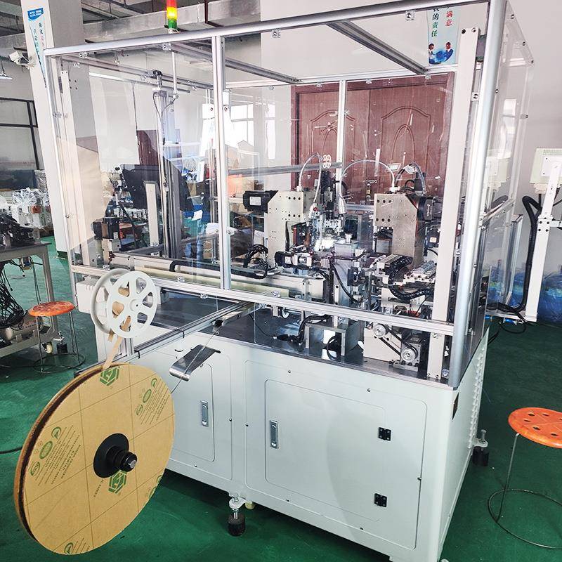 全自动双压双穿加长版插胶壳机电线两端切断剥皮检测压端压力管理 - 图0