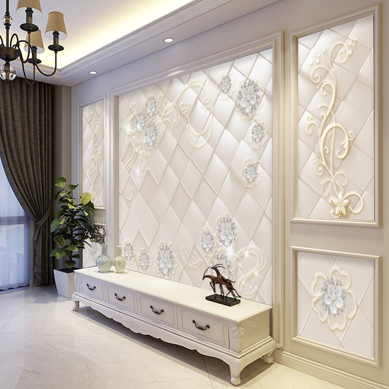 8D电视背景墙纸大气p5D立体简约现代壁纸客厅影视墙布装饰无缝壁 - 图0