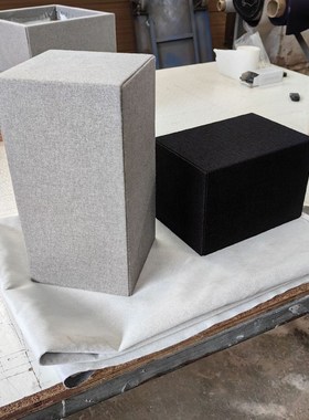 博物馆展示台文献玉器古董硬包亚麻布展示台实木底座摆台托盘