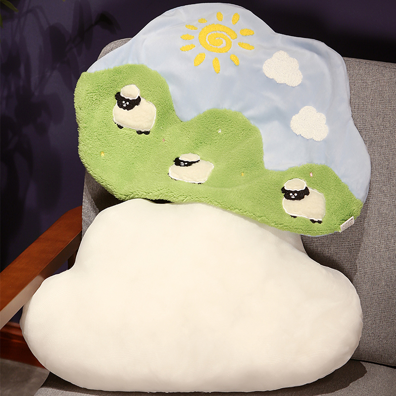 二合一抱枕被子两用办公室云朵沙发午睡小毯子P枕头毛毯汽车用靠 - 图1