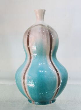 陶瓷窑变花瓶景德镇装饰瓶百件花插中式多色开线花插器家用摆件瓷