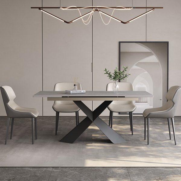 轻奢可伸缩折叠岩板餐桌椅意式极简现代简约小户型家用长方形饭桌,淘宝优惠券,粉丝福利购,淘宝优惠卷