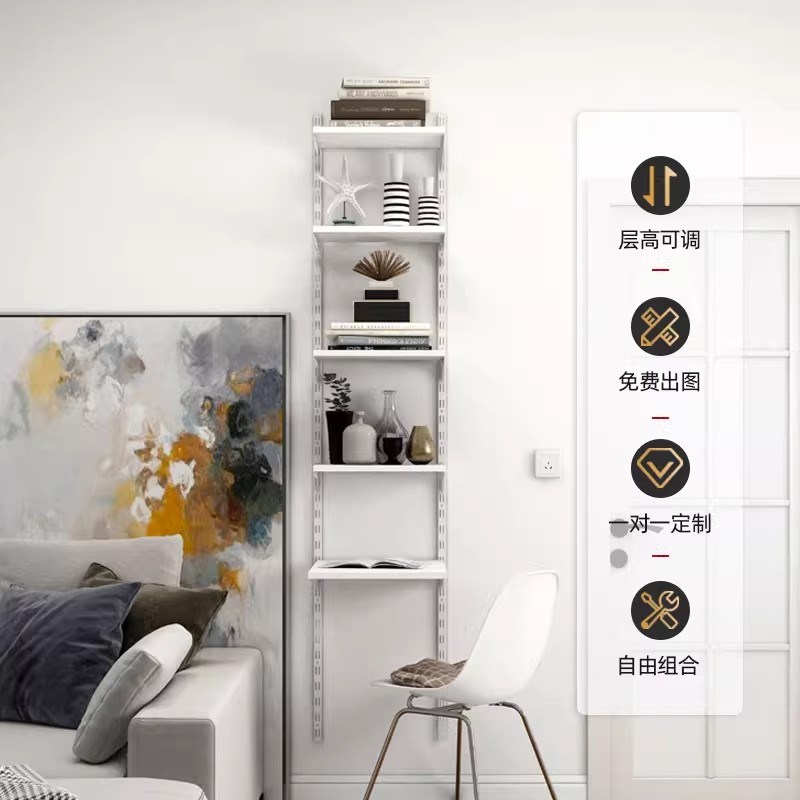 可定制定墙上书架置物架挂墙书桌可调节墙面O装饰架组合隔板书房 - 图3