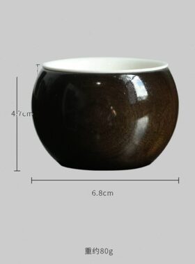 收藏版阴沉木金丝楠把玩主人杯个人专用高档茶杯中陶瓷创意喝茶