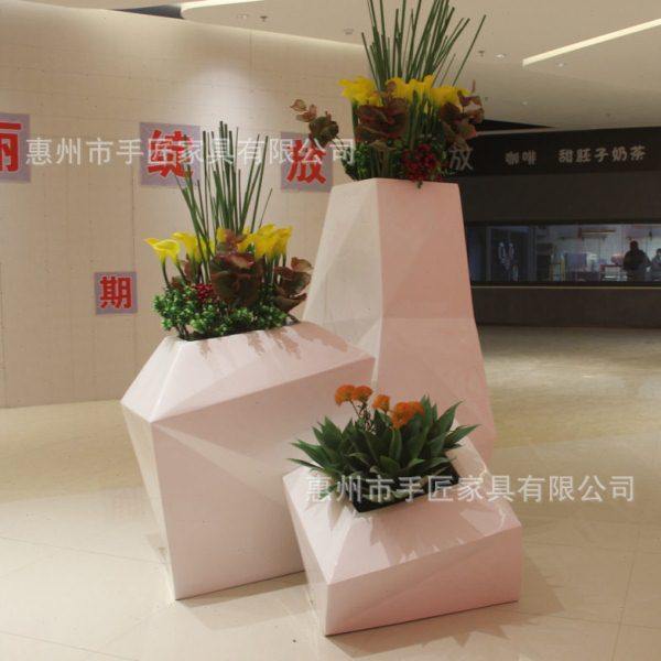 户外玻璃钢菱形花盆组合样板房酒店花器大花箱落地式室内景观摆件,淘宝优惠券,粉丝福利购,淘宝优惠卷