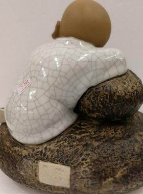 一休和尚沙弥和为贵石湾陶瓷公仔工艺品中式禅意客厅手工人物摆件