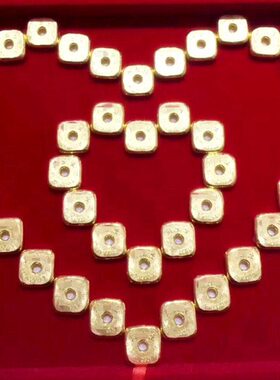 时尚结婚缠腰四方进宝镀金片腰缠新娘万贯金币三金饰品摆件