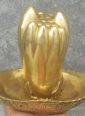 纯铜捞钱手佛手聚宝盆强力招财礼品铜器客厅家居装饰品桌面摆件
