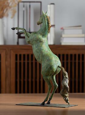 复古欧式战马黄铜摆件生肖家居客厅玄关办公桌装饰品小众高档礼品