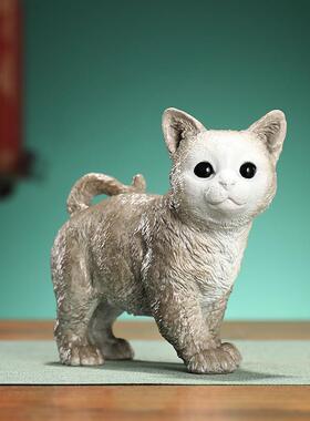 手工黄铜可爱呆萌小猫黄铜创意黄铜小猫工艺品办公室居家摆件