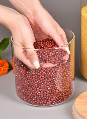 家用食品级密封罐耐热玻璃储物罐陈皮干货玻璃米桶防潮收纳罐