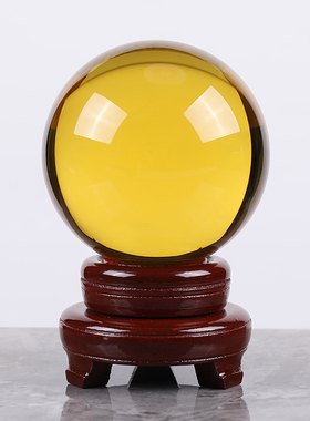 黄色水晶球透明玻璃球玄关隔断客厅卧室家居装饰办公室桌面摆件