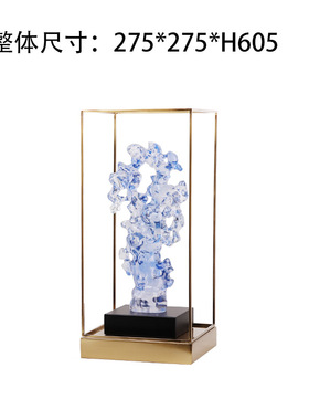 创意新中式现代透明树脂假山石摆件客厅茶几书桌玄关家居饰品摆件