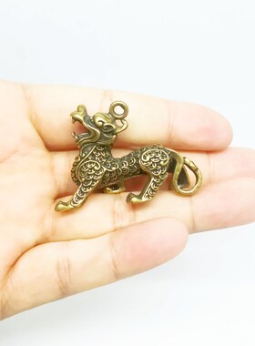 纯黄铜金钱办财貔貅小摆件文玩创意电脑书桌招公室台面收银台摆放
