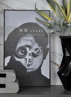 现代极简样板房书房柜书桌客厅酒柜餐边柜收装柜软纳饰品陈列摆件