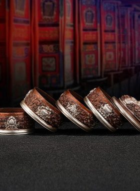 烤铜色精致米盒尼泊尔手工米罐4层米盒中号8cm