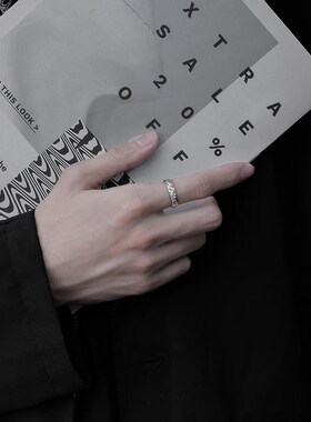 招财祥瑞貔c貅戒指男女士高级感个性霸气时尚潮开口可调节食指环