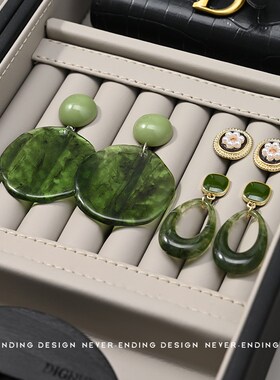 侘寂法绿式色柜定展厅衣帽间样板间首饰衣高抽屉柜百宝格软装饰品