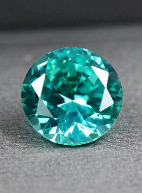 圆形帕拉伊巴碧玺裸石戒面戒指吊坠可镶嵌蓝绿色宝石克拉小清新女