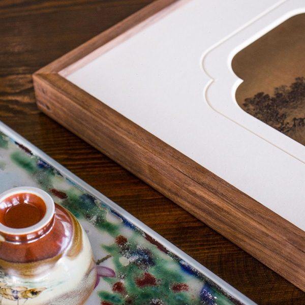 明清古典新中式实木装裱画框定制客厅挂墙装饰画照片黑胡桃木框,淘宝优惠券,粉丝福利购,淘宝优惠卷