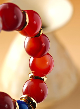 马年本命年玛瑙青金石手链情人节