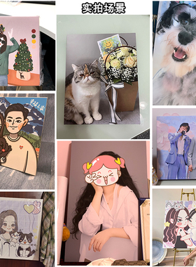 动框画定制照片卡通无漫画室背景墙装饰画高清喷绘油卧布打印挂画