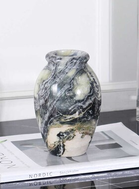 售中楼大理石花瓶创意插花花器新式处办公室客厅餐桌桌面花盆摆件