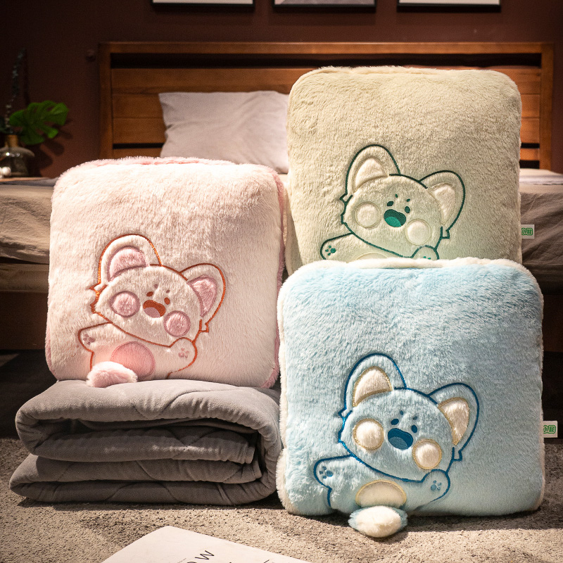 嘟嘟猫抱枕被子两用折叠q毯子二合一嘟嘟喵午睡枕头汽车用车载靠 - 图0