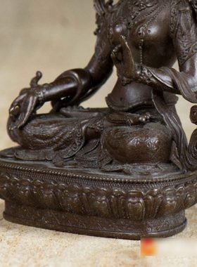 白度母铜像铜仿古2寸佛前室内桌面随身佛小铜像摆件