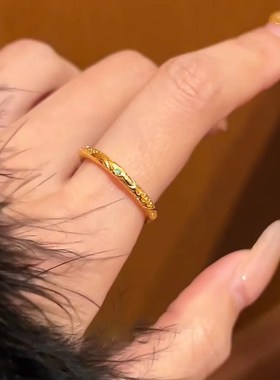 哪吒乾坤圈同款戒指男女对戒祥云C闭口指环国潮新中式时尚百搭复