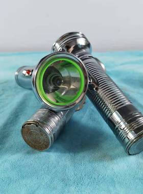 民俗老物件大头铁皮手电筒古董杂项旧货老式电棒子农家院装饰摆件