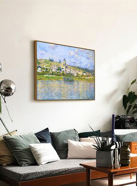 莫奈油画布印刷喷绘仿制油画建筑风景挂画客厅卧室沙发背景装饰画