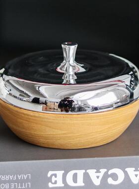 现代北摆欧件轻奢仿纹储物罐子木GWF摆样板房间客厅电视柜餐厅收