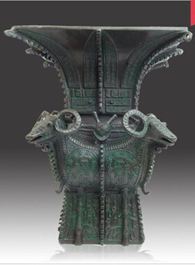 城邮四羊方尊古代仿青铜风鼎摆件特色送公司领导酒杯佛包缘器水