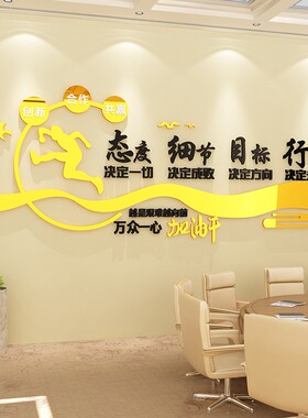 公业文化墙公司办企室装饰氛围布会置议销售励志标语进门形象面贴