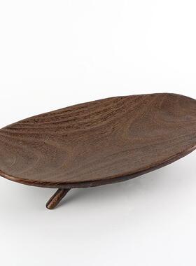 北欧实木纹大号果盘样装饰新式装WMZ饰托盘板间酒店水复古中禅意