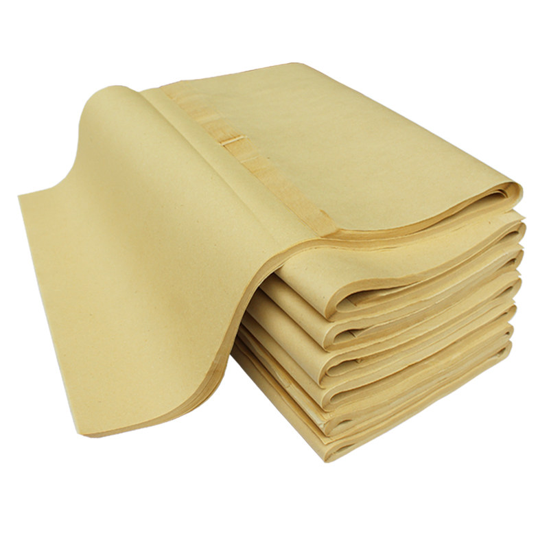 纯竹浆初学无格黄色毛边纸元书纸半生半熟书法Q练习纸蔡伦纸临摹 - 图3