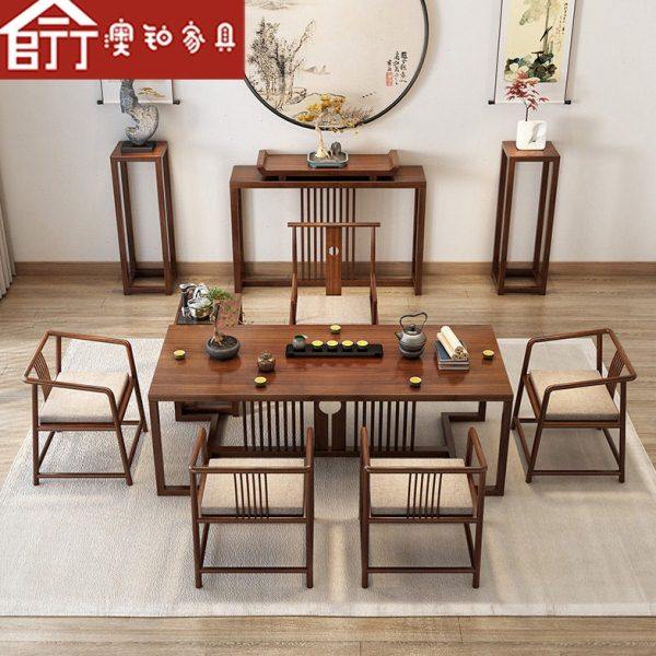 澳铂新中式茶桌椅组合 家用会客客厅公实木泡茶桌茶台全套,淘宝优惠券,粉丝福利购,淘宝优惠卷