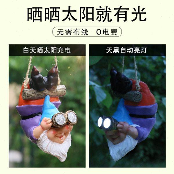 创意精灵太阳能灯挂件花园别墅庭院装饰户外阳台造景树脂工艺摆件,淘宝优惠券,粉丝福利购,淘宝优惠卷